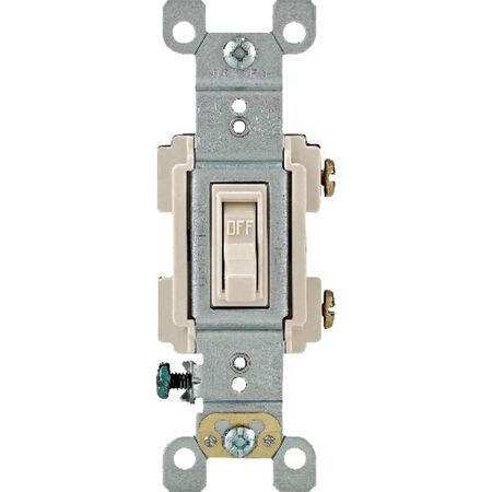Leviton Framed 15 amps Toggle Switch Light Almond 1 pk