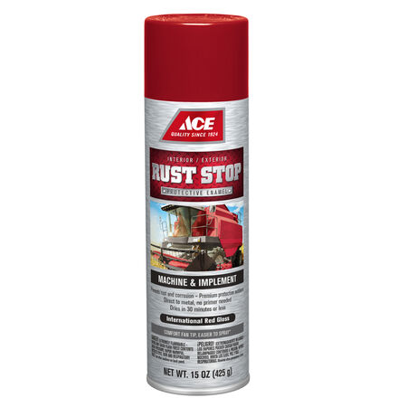 Ace Rust Stop Machine & Implement Gloss International Red Protective Enamel Spray Paint 15 oz
