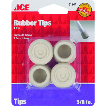 Ace Rubber Leg Tip Off-White Round 5/8 in. W 4 pk
