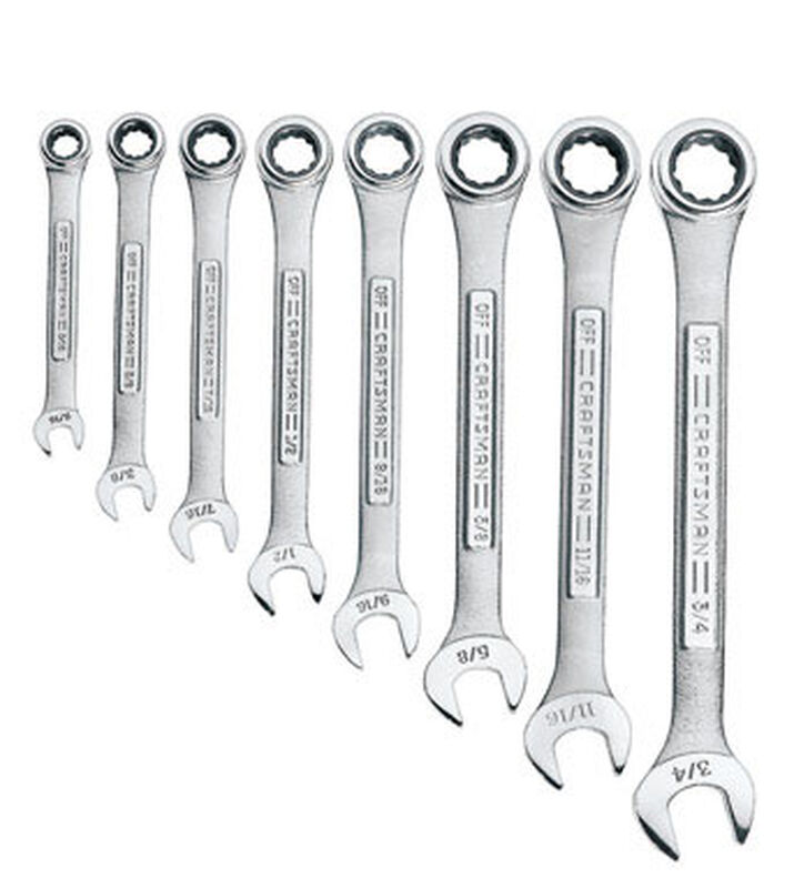 Craftsman Ratcheting SAE Steel Flat Combination Wrench Set Stine Home