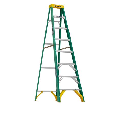 Werner 8 ft. H Fiberglass Step Ladder Type II 225 lb. capacity