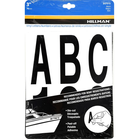 Hillman 3 in. Black Vinyl Self-Adhesive Letter and Number Set 0-9, A-Z 100 pc