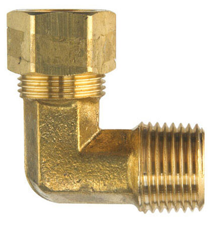 Ace 5/8 in. Dia. x 1/2 in. Dia. Compression To MPT To Compression 90 deg. Yellow Brass Elbow