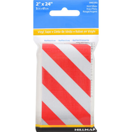 Hillman 2 in. W X 24 in. L Red/White Reflective Safety Tape 1 pk