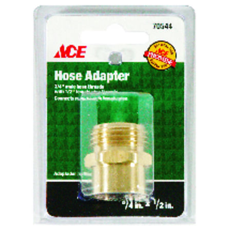 Ace 3/4 in. MHT x 1/2 in. FPT in. Brass Threaded Male/Female Hose Adapter