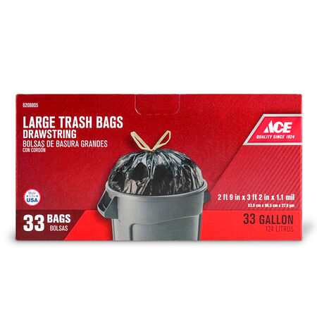 Ace 33 gal Trash Bags Drawstring 50 pk