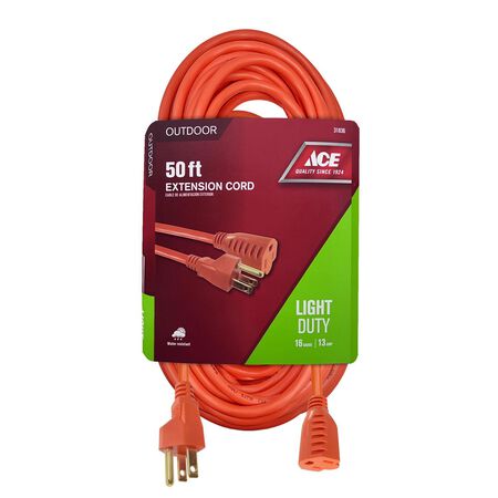 Ace Indoor or Outdoor 50 ft. L Orange Extension Cord 16/3 SJTW