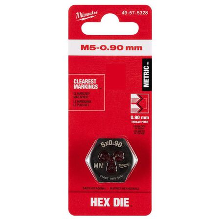 Milwaukee M5-0.90 mm 1 in. Hex Threading Die