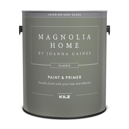 Magnolia Home by Joanna Gaines Classic Semi-Gloss True White Base 3 Paint and Primer Interior 1 Gall