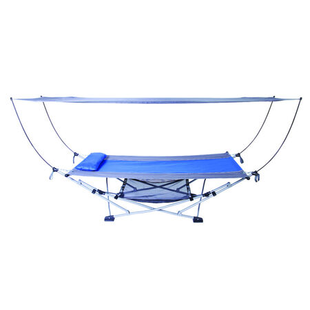 Mac Sports 26.4 in. W X 91.3 ft. L Blue Portable Hammock With Stand