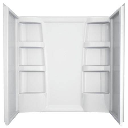 Delta Hycroft 60 in. H X 32 in. W X 60 in. L White Bathtub Surround
