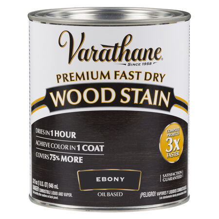 Varathane Premium Semi-Transparent Ebony Oil-Based Urethane Modified Alkyd Fast Dry Wood Stain 1 qt