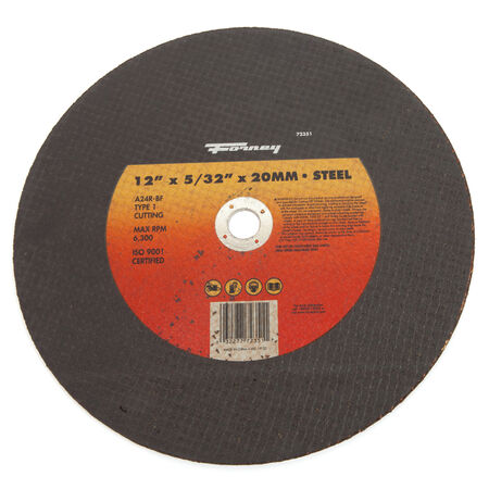 Forney 12 in. D X 20 mm Aluminum Oxide Metal Cutting Wheel 1 pc