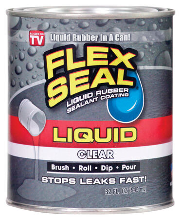 Flex Seal Liquid Rubber Sealant Coating 32 oz. Clear Can