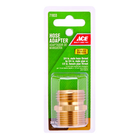Ace 3/4 in. MHT x 3/4 in. MPT x 1/2 in. FPT in. Brass Threaded Hose Adapter