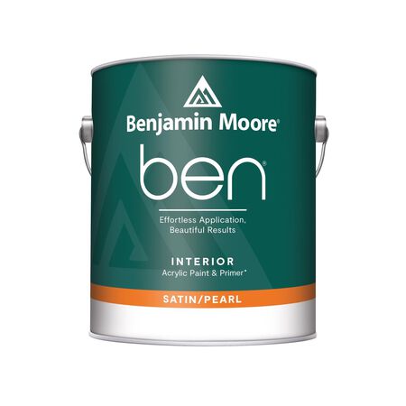 Benjamin Moore Ben Satin/Pearl White Paint and Primer Interior 1 gal