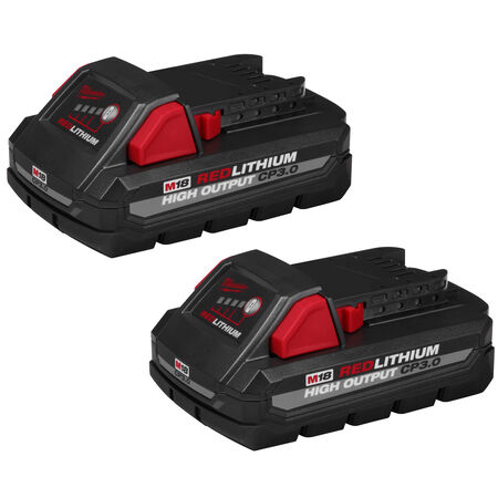 Milwaukee M18 REDLITHIUM CP3.0 18 V 3 Ah Lithium-Ion High Output Battery Pack 2 pc