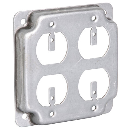 Raco Square Steel 2 gang Box Cover For 2 Duplex Receptacles