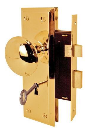 Prime-Line Security Bright Brass Mortise Lockset Grade 1 1-3/4 in.