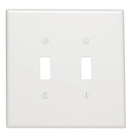 Leviton White 2 gang Thermoset Plastic Toggle Wall Plate 1 pk