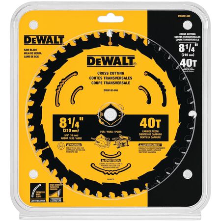 DeWalt 8-1/4 in. D X 5/8 in. Tungsten Carbide Circular Saw Blade 40 teeth 1 pk