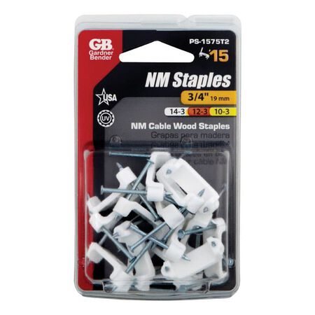 Gardner Bender 3/4 in. W Plastic Insulated Cable Staple 15 pk