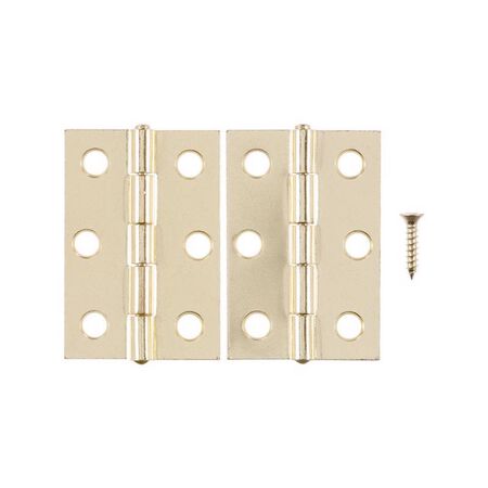 Ace 2-1/2 in. L Bright Brass Narrow Hinge 2 pk
