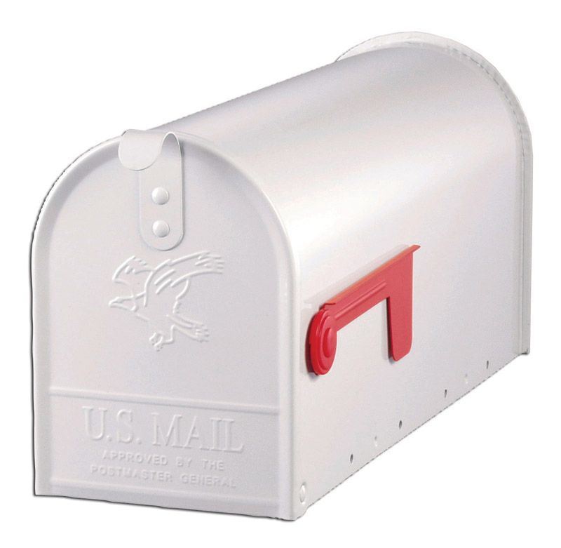 Solar Group Gibraltar Elite Steel Post Mounted Mailbox White 83/4 in