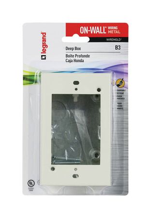 Legrand Rectangle Metal 1 gang Outlet Box Ivory
