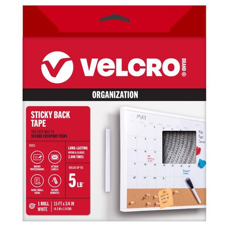 VELCRO Brand Sticky Back Large Nylon Hook and Loop Fastener 180 in. L 1 pk