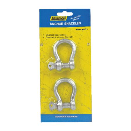 Seachoice Galvanized Steel 11.5 in. L X 3/8 in. W Shackle 2 pk