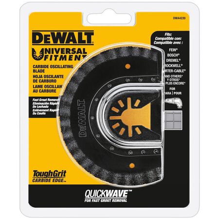 DeWalt Universal Fitment Carbide Grit Fast Cut Semi-Circle Oscillating Grout Removal Blade 1 Piece