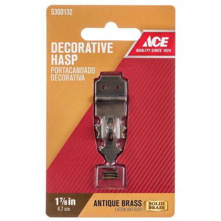 Ace Antique Brass Decorative Hasp 5/8 in. 1-7/8 in. 1 pk