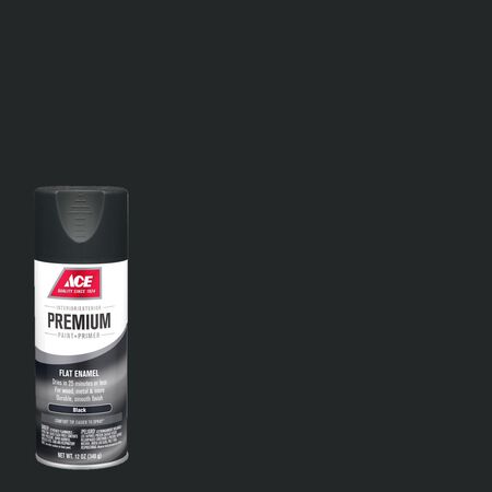 Ace Premium Flat Black Paint + Primer Enamel Spray 12 oz