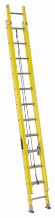 24 ft Louisville FE1724 Fiberglass Extension Ladder, Type I, 250 lb Load Capacity