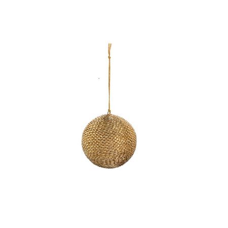 Raz Imports 4 in. GOLD BEADED ORNAMENT