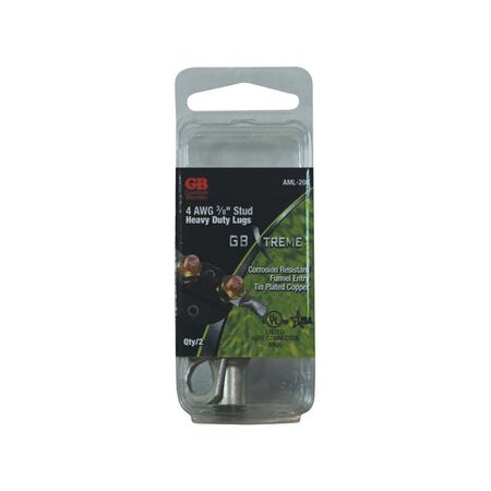 Gardner Bender Xtreme 4 Ga. Insulated Wire Electrical Lug Silver 2 pk