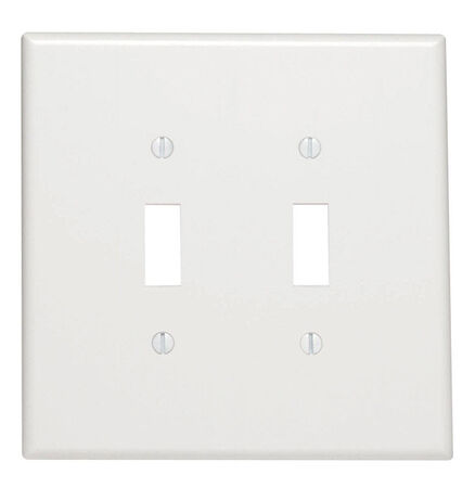 Leviton White 2 gang Thermoset Plastic Toggle Wall Plate 1 pk