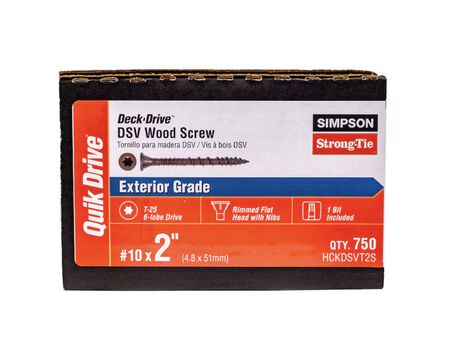 QUIK DRIVE BY SIMPSON STRONG TIE #10 x 2-in Wood to wood Deck Screws ( 750 -Per Box )