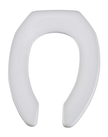 Bemis Elongated White Plastic Toilet Seat