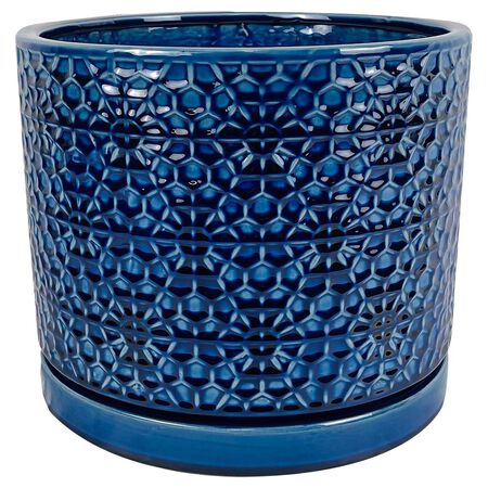 Border Concepts 6.25 in. H X 7.25 in. W Ceramic Sofia Planter Turquoise
