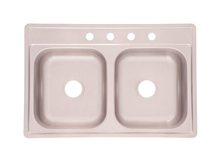 Franke Kindred Stainless Steel Top Mount 33 in. W X 22 in. L Two Bowls Kitchen Sink