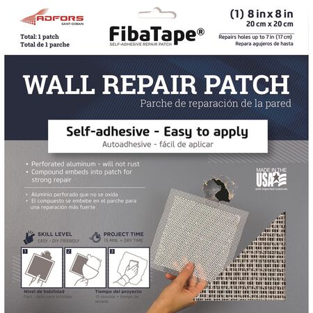 ADFORS FibaTape 8 in. L X 8 in. W Fiberglass Mesh White Self Adhesive Wall Repair Patch