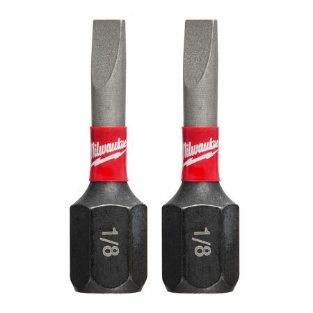 Milwaukee Shockwave Slotted 1/8 in. X 1 in. L Insert Bit Steel 2 pc