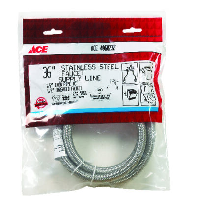 Ace 1/2 in. FIP x 1/2 in. Dia. FIP Stainless Steel Faucet Supply Line 36 in.