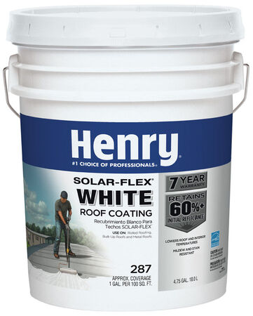Henry Solar-Flex 287 Water Based Elastomeric Roof Coating 4.75 gal. White