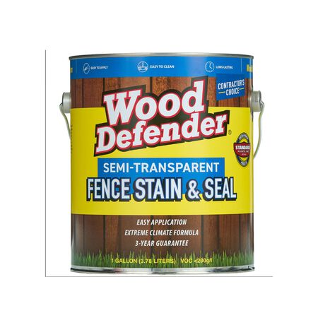 Wood Defender Semi Transparent Fence Stain Charcoal Gray Stain & Seal Exterior Fence Protection 1Gallon