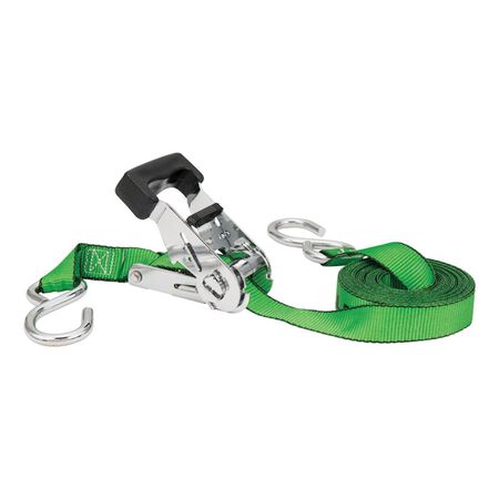 Keeper 1 in. W X 16 ft. L Green Ratchet Tie Down Strap 500 lb 1 pk