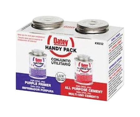 Oatey Handy Pack Milky Clear Primer and Cement For PVC 2 pk