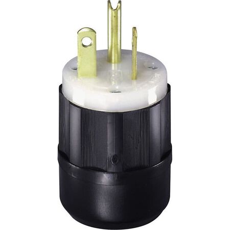 Leviton Industrial Nylon Ground/Straight Blade Plug 5-20P 18-10 AWG 2 Pole 3 Wire